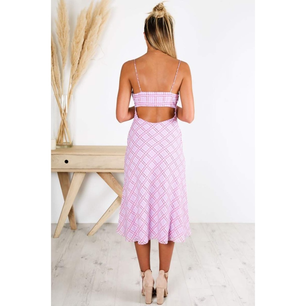 FINDERS KEEPERS NOSTALGIA DRESS LILAC CHECK - Picture 9 of 11